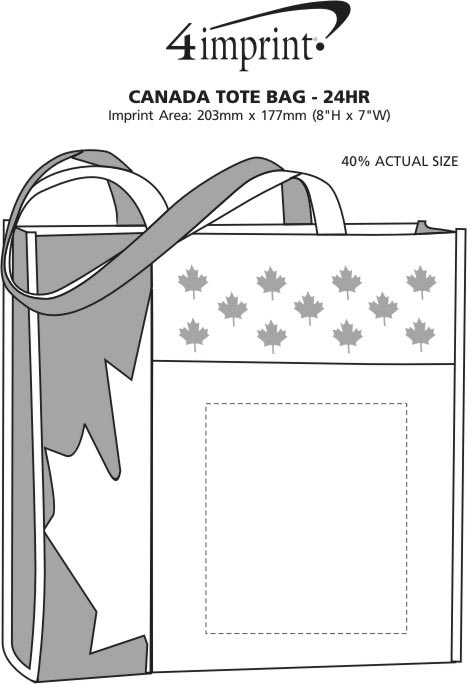 Imprint Area of Canada Tote Bag - 24 hr