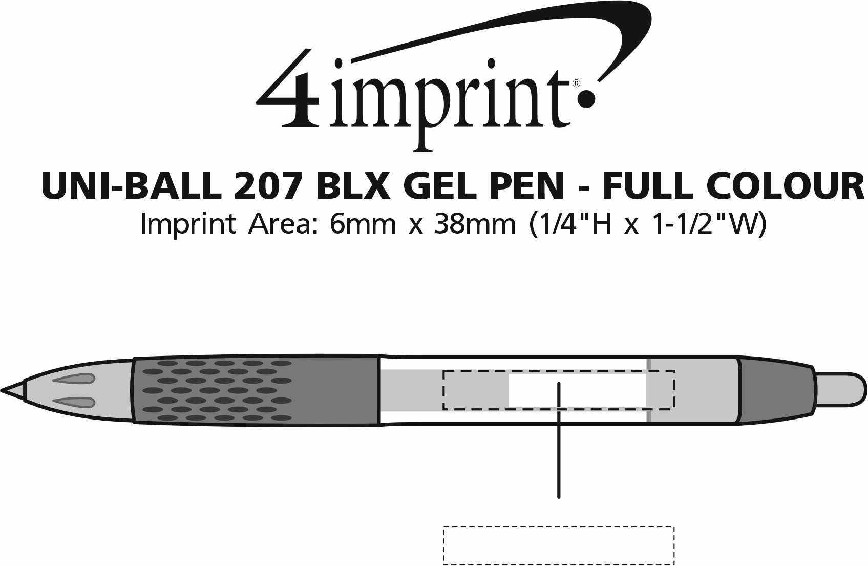 Imprint Area of uni-ball 207 BLX Gel Pen - Full Colour