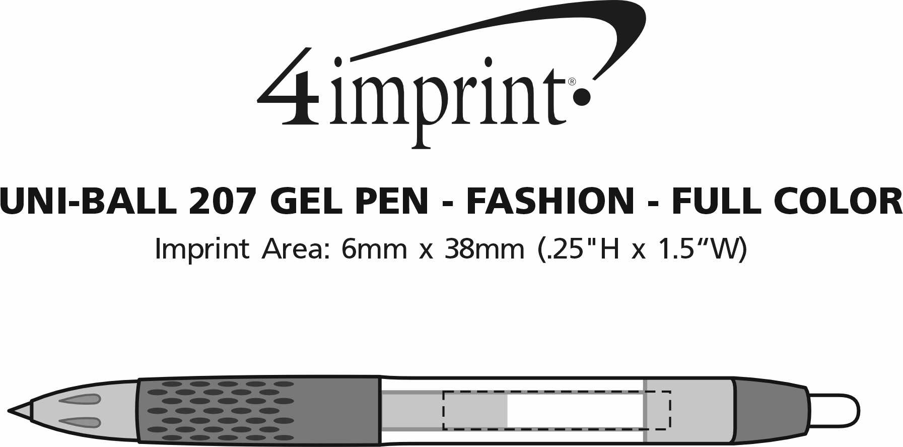 Imprint Area of uni-ball 207 Gel Pen - Fashion - Full Colour