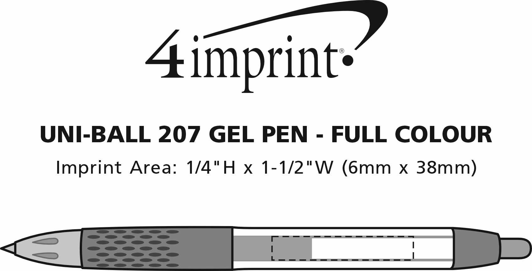Imprint Area of uni-ball 207 Gel Pen - Full Colour