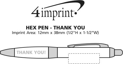 Imprint Area of Hex Pen - Thank You