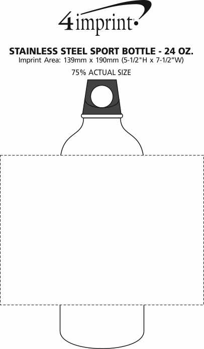 Imprint Area of Stainless Steel Water Bottle - 25 oz.