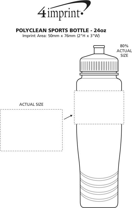 Imprint Area of Polyclean Sport Bottle - 28 oz.