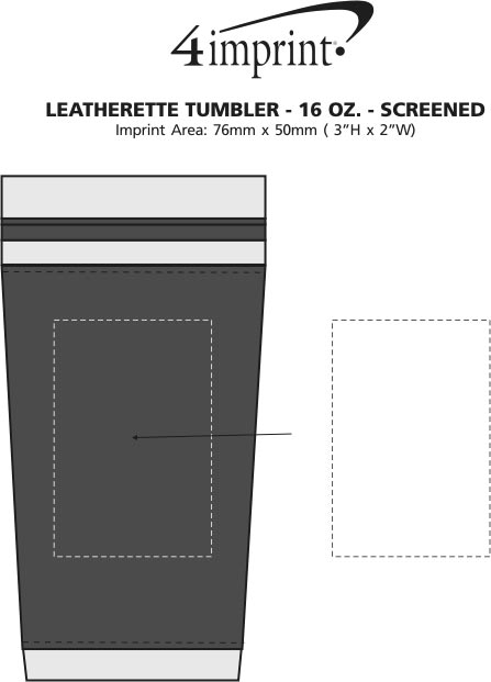 Imprint Area of Leatherette Tumbler - 16 oz. - Screen