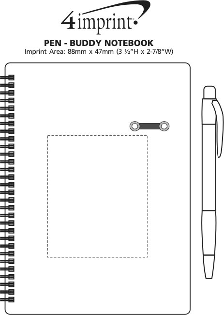 Imprint Area of Pen - Buddy Notebook