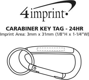 Imprint Area of Carabiner Keychain - 24 hr