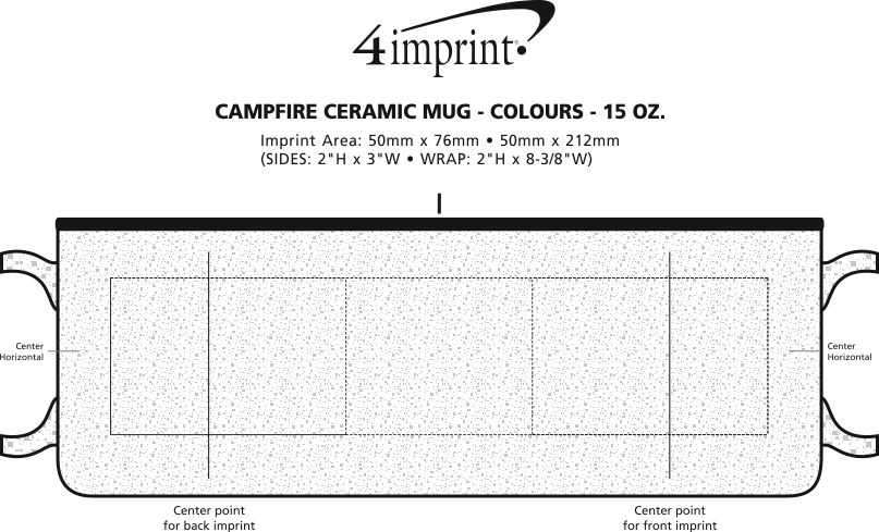 Imprint Area of Campfire Ceramic Mug - Colours - 15 oz.