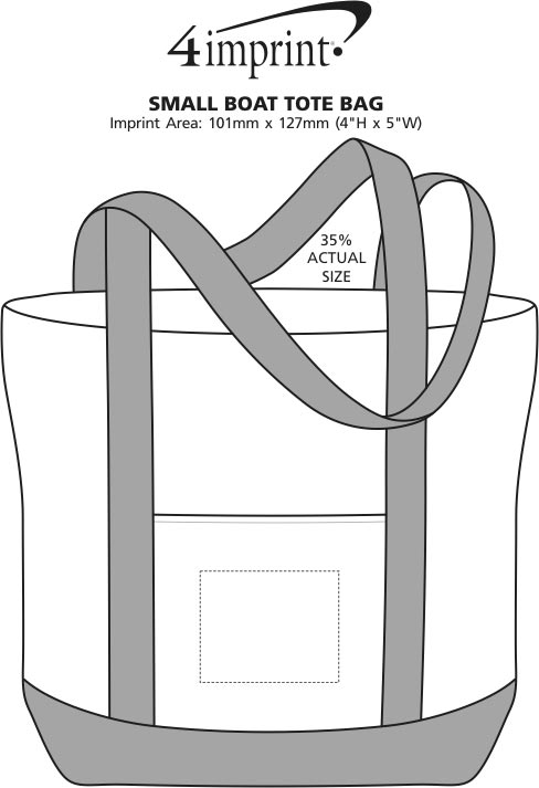 Imprint Area of Small Boat Tote Bag