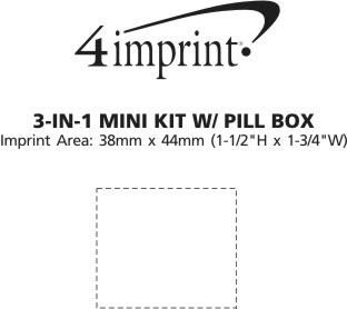 Imprint Area of 3-in-1 Mini Kit with Pill Box