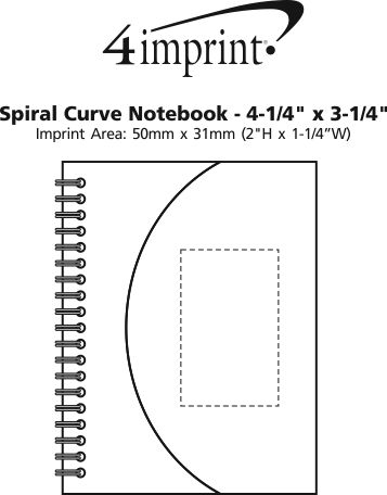 Imprint Area of Spiral Curve Notebook - 4-1/4" x 3-1/4"