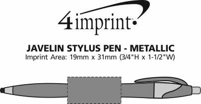 Imprint Area of Javelin Stylus Pen - Metallic