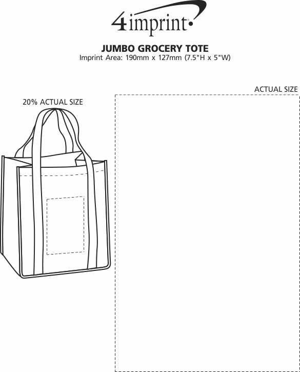 Imprint Area of Jumbo Grocery Tote