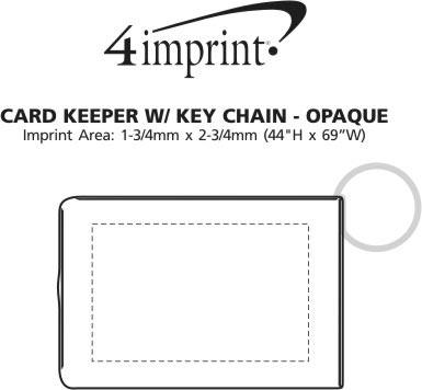 Imprint Area of Card Keeper with Keychain - Opaque