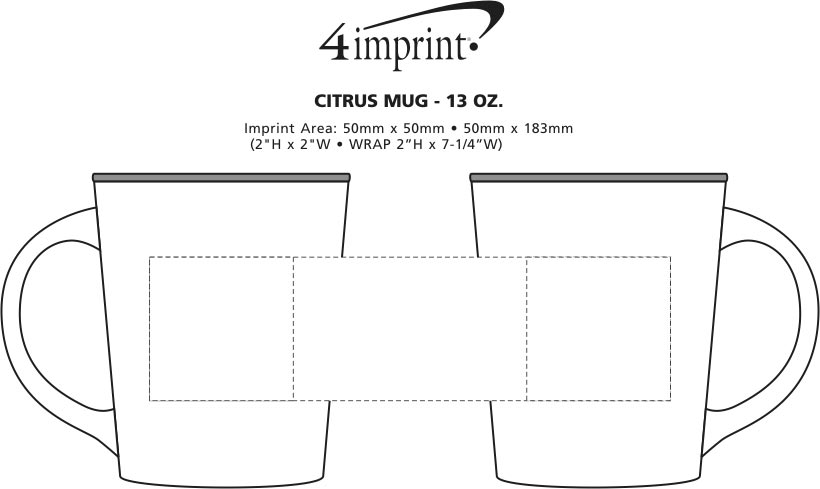 Imprint Area of Citrus Mug - 12 oz.