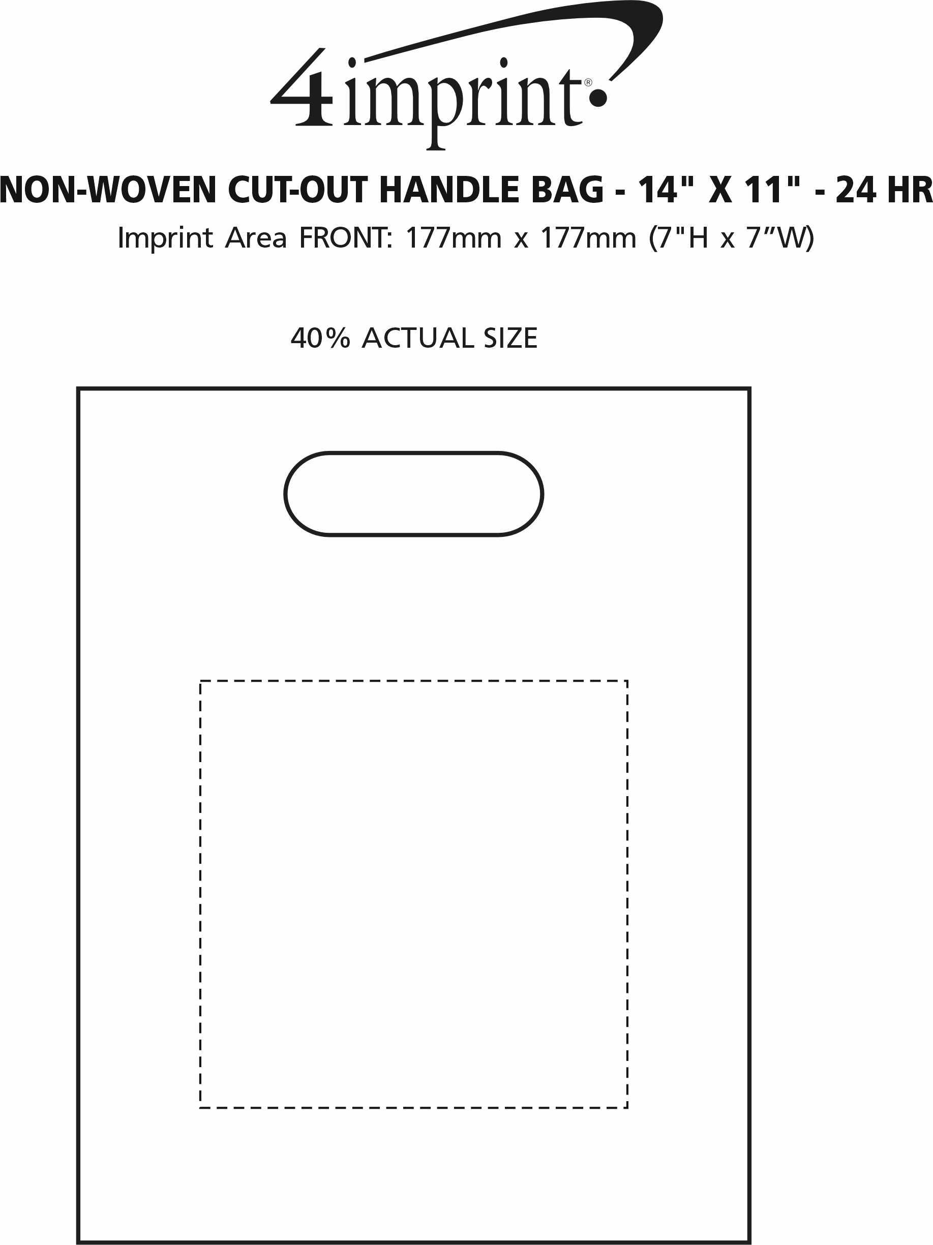 4imprint.ca NonWoven CutOut Handle Bag 14" x 11" 24 hr C108909