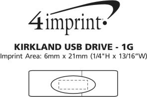 Imprint Area of Kirkland USB Drive - 1GB