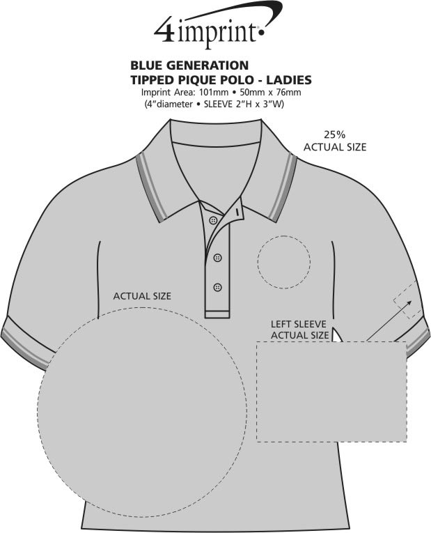 Imprint Area of Blue Generation Tipped Pique Polo - Men's
