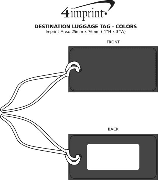 Imprint Area of Destination Luggage Tag - Colours