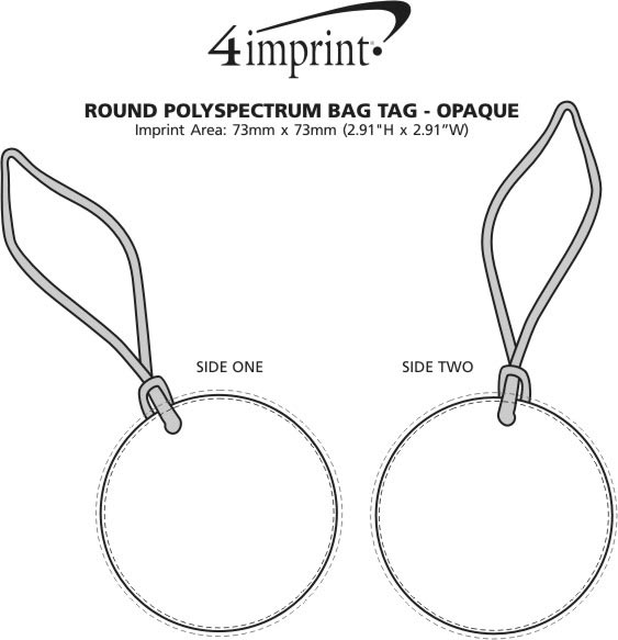 Imprint Area of Round POLYspectrum Bag Tag - Opaque