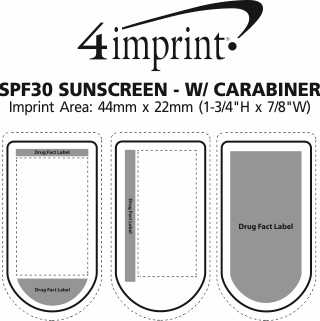 Imprint Area of SPF30 Sunscreen with Carabiner