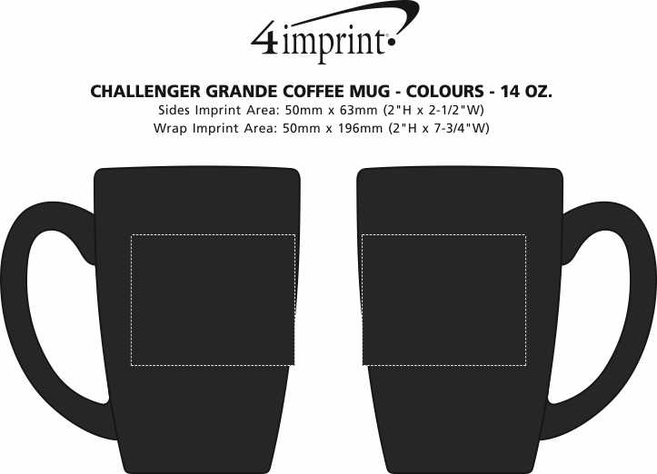 Imprint Area of Challenger Grande Coffee Mug - Colours - 14 oz.