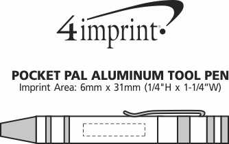 Imprint Area of Pocket Pal Aluminum Tool Pen