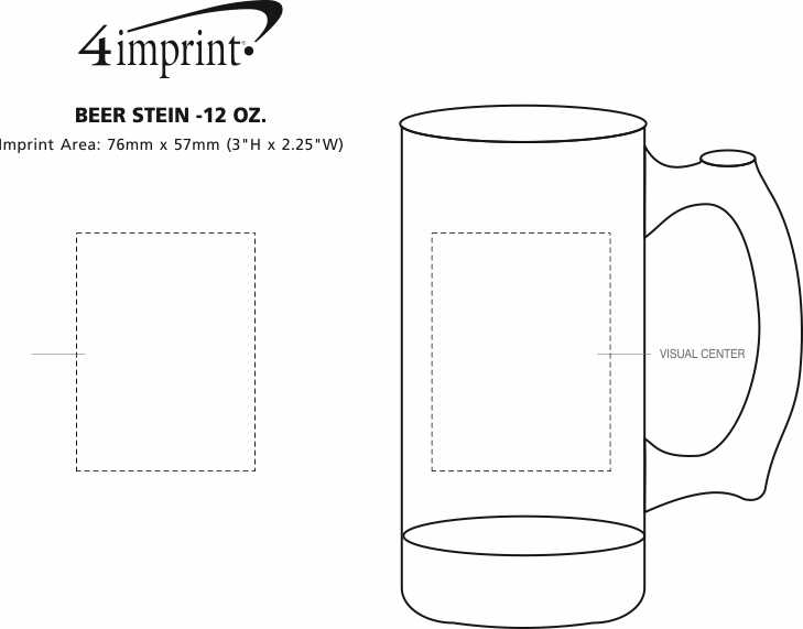 Imprint Area of Beer Stein - 12 oz.
