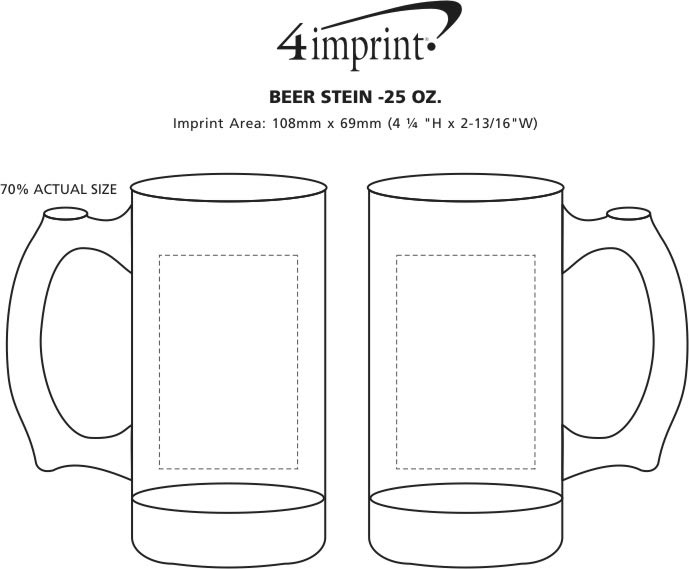 Imprint Area of Beer Stein - 25 oz.