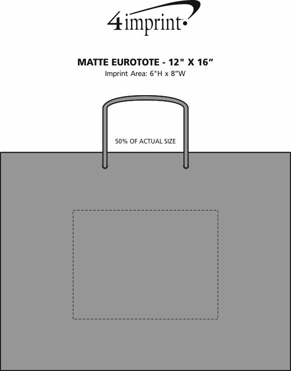 Imprint Area of Matte Eurotote - 12" x 16"