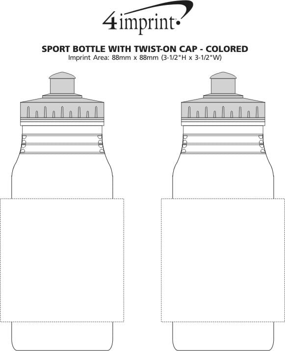Imprint Area of Value Sport Bottle with Push Pull Lid - 20 oz. - Colours