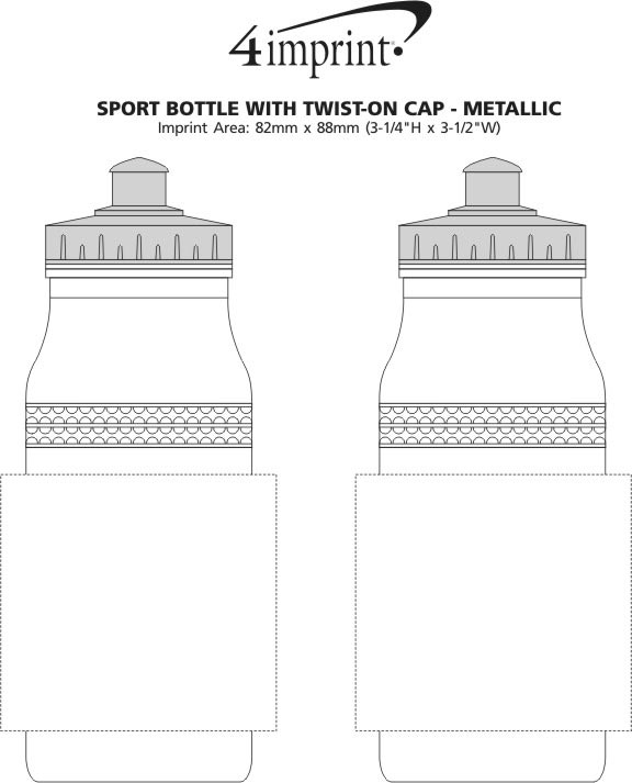 Imprint Area of Value Sport Bottle with Push Pull Lid - 20 oz. - Metallic