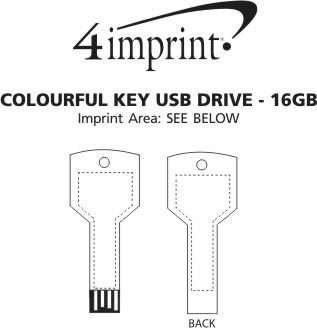 Imprint Area of Colourful Key USB Drive - 16GB