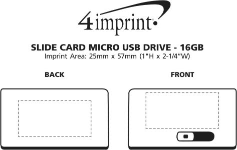 Imprint Area of Slide Card Micro USB Drive - 16GB