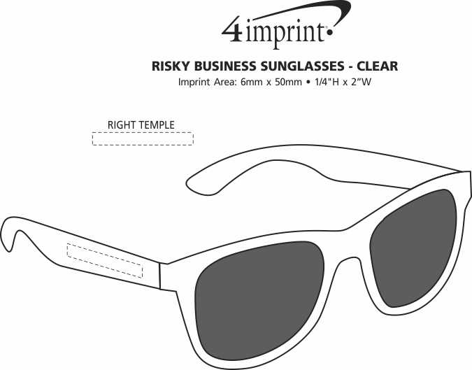Imprint Area of Risky Business Sunglasses - Clear