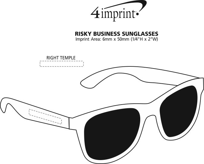 Imprint Area of Risky Business Sunglasses - Metallic