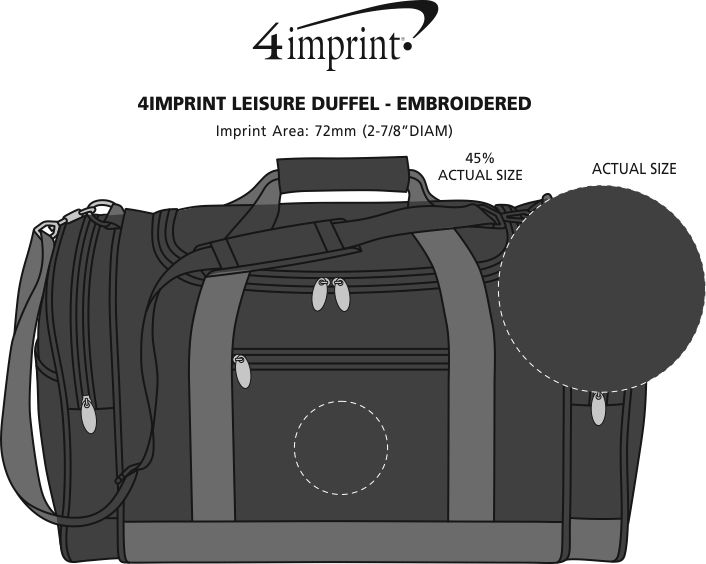 Imprint Area of 4imprint Leisure Duffel - Embroidered
