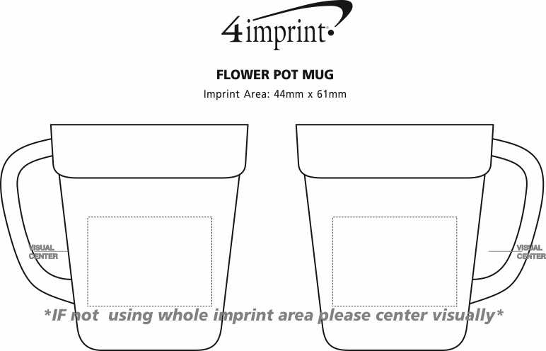 Imprint Area of Flower Pot Mug - 14 oz.