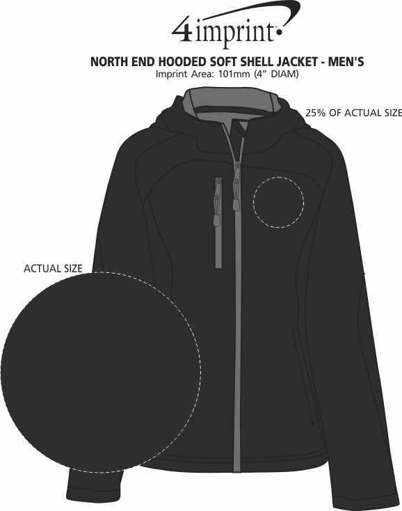 Imprint Area of North End Hooded Soft Shell Jacket - Men's