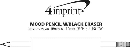 Imprint Area of Mood Pencil with Black Eraser