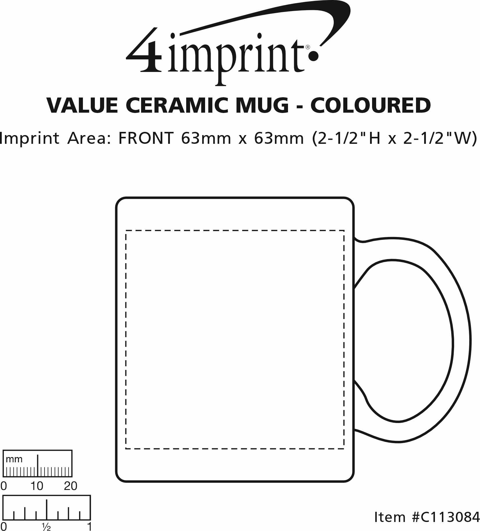 Imprint Area of Value Coffee Mug - 11 oz. - Colours