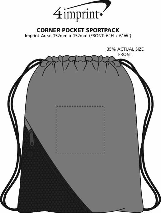 Imprint Area of Corner Pocket Sportpack