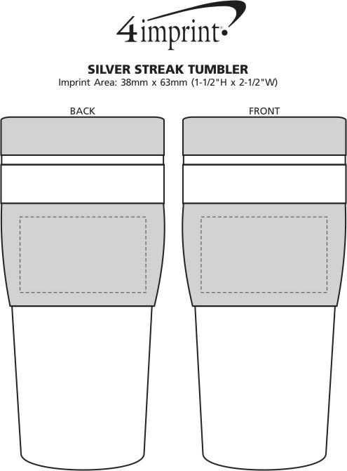 Imprint Area of Silver Streak Tumbler - 16 oz.