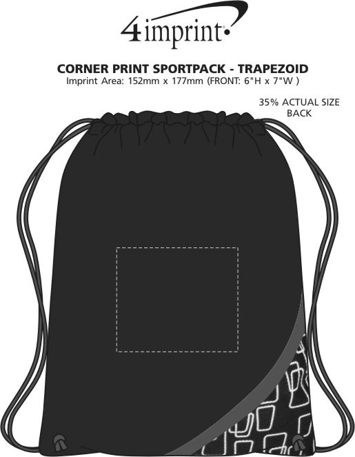 Imprint Area of Corner Print Sportpack - Trapezoid