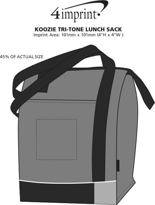 Imprint Area of Koozie® Tri-Tone Lunch Sack