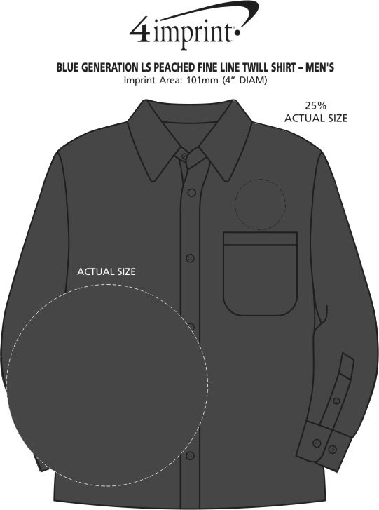 Imprint Area of Peached Fine Line Twill Shirt - Men's