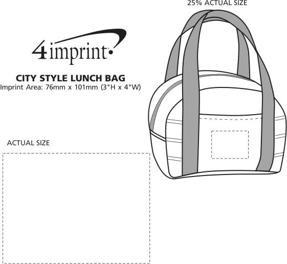 Imprint Area of City Style Lunch Bag - Closeout