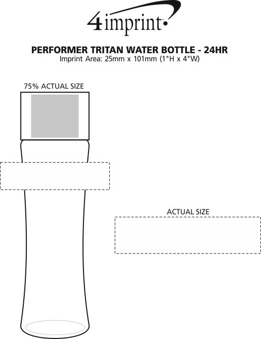 Imprint Area of Performer Tritan Water Bottle - 24 hr