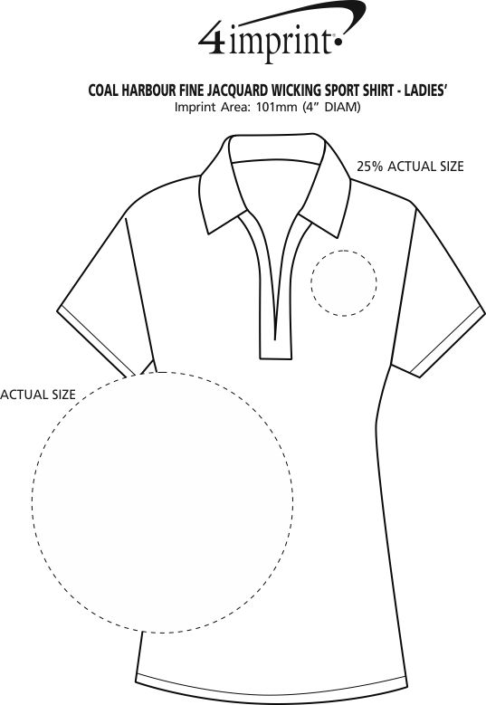 Imprint Area of Coal Harbour Fine Jacquard Wicking Sport Shirt - Ladies' - Closeout
