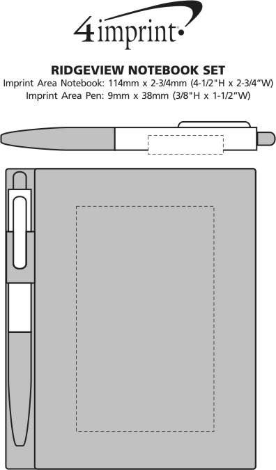 Imprint Area of Ridgeview Notebook Set