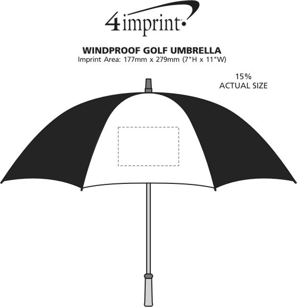 Imprint Area of Windproof Golf Umbrella - 64" Arc